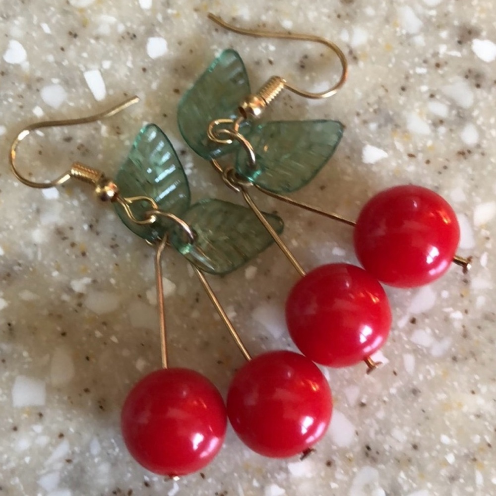 Retro Style Cherry Drop Earrings